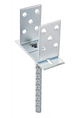 Pätka stĺpika U nastaviteľná 80-160x70x100 mm, tŕň Ø18x200mm, hrúbka 4mm, pozink