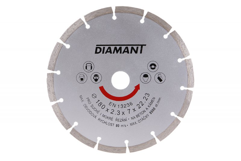 Diamantový kotúč DIAMANT 180x22.2x2.6 segmentový