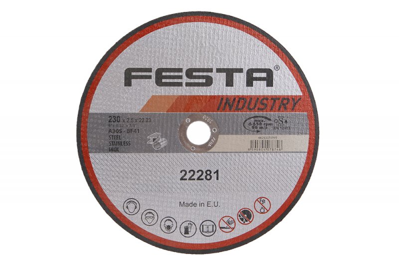 Kotúč rezný na kov a nerez 230x2.5x22.2 FESTA INDUSTRY