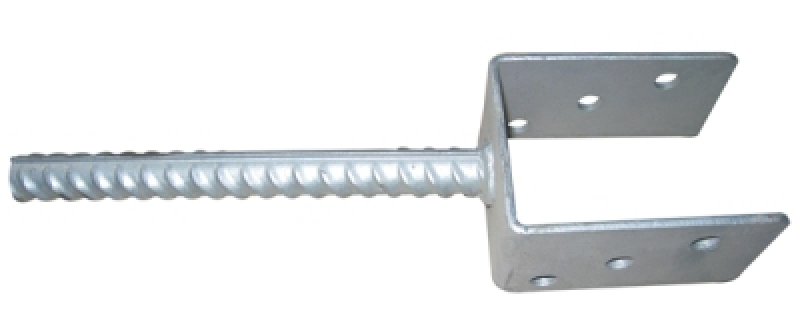Pätka stĺpika U 101x60x100mm, tŕň Ø18x200mm, hrúbka 4mm, pozink