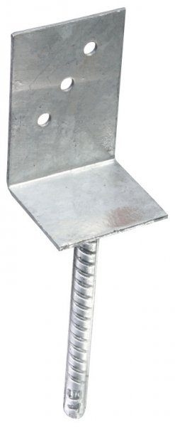 Pätka stĺpika L 70x75x110mm, tŕň Ø18x200mm, hrúbka 4mm, pozink
