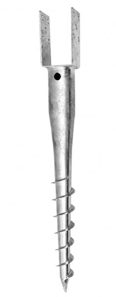 Zemný vrut "U" 71x60x100mm hr. 4mm, dĺžka skrutkovice 600mm, pozink