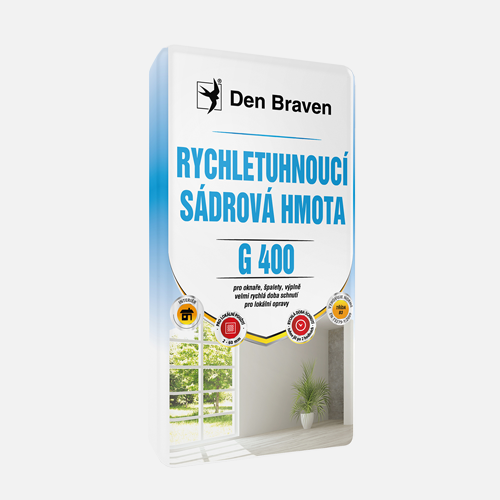 Den Braven Den Braven - Rýchloschnúca sadrová hmota G400, vrece, 5 kg, biela