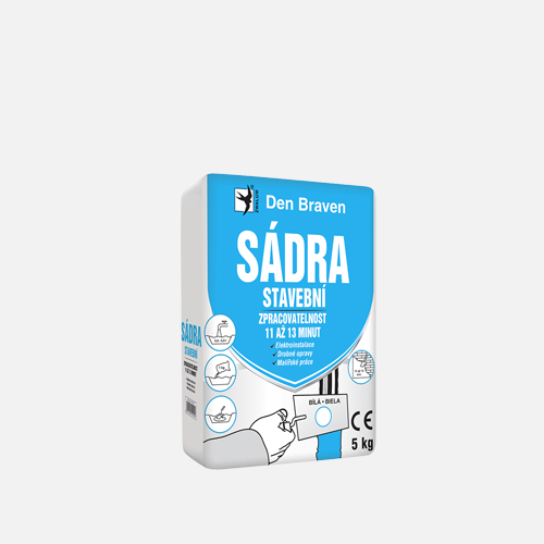Den Braven Den Braven - Sadra stavebná, vrece, 1 kg, biela
