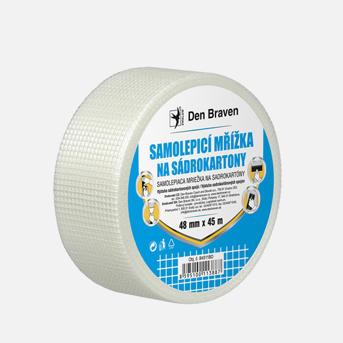 Den Braven Samolepiaca sklotextilná mriežka na sadrokartón 48 mm x 153 m biela