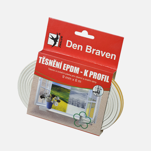 Den Braven Tesniace profily z EPDM gumy K-profil 9 x 4 mm - 6 m biela