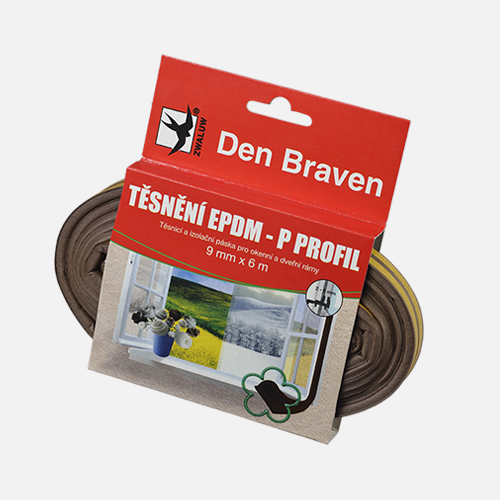 Den Braven Tesniace profily z EPDM gumy P-profil 9 x 5,5 mm - 6 m hnedá