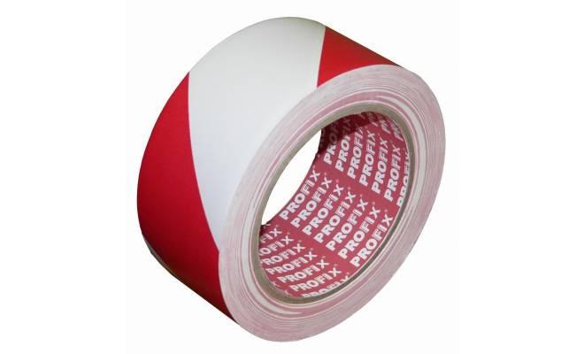 PVC výstražná páska, červeno-biela, 50mm x 33m, PROFIX 713
