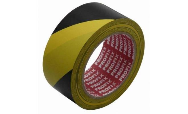 PVC výstražná páska, žlto-čierna, 50mm x 33m, PROFIX 713