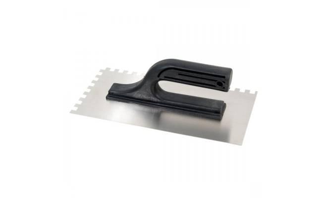 Hladidlo nerezové, zubové 4x4mm, 270x130mm, plastová rúčka