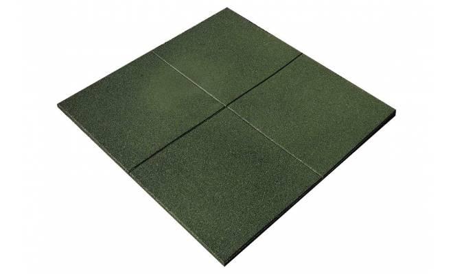 Gumová dlažba NEPROFILOVANÁ 1000 x 1000 mm x 30 mm zelená - 1 ks