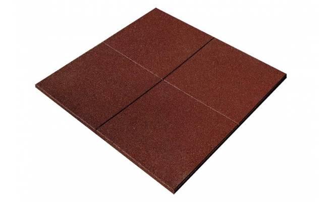 Gumová dlažba NEPROFILOVANÁ 1000 x 1000 mm x 30 mm červená - 1 ks