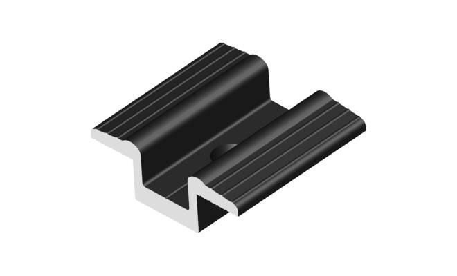 ProfiSol - Stredový držiak FV panelov 15,5mm L=40mm čierny
