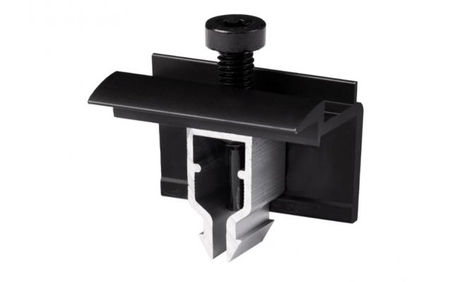 Solárny držiak panelov Klik fix koncový 30mm ČIERNY