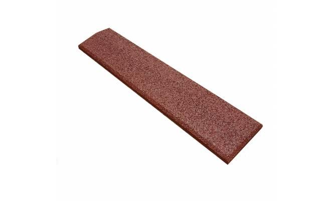 Gumová dlažba nábehová hrana priama 500 x 107 mm x 25 mm červená - 1 ks