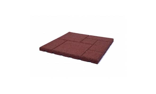 Gumová dlažba HOBBY TERRACE 500 x 500 mm x 25 mm červená - 1 ks