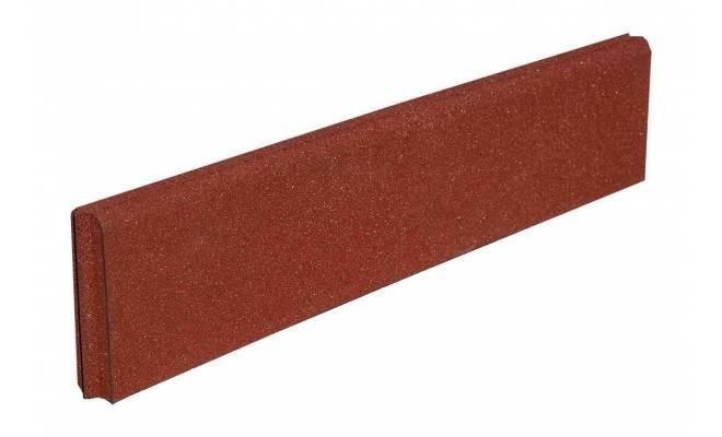 Gumová dlažba OBRUBNÍK / ukončovací diel 50 x 200 mm x 980 mm červená - 1 ks