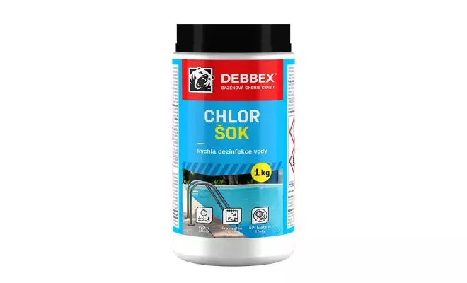 Cranit Chlor šok - rýchla dezinfekcia vody dóza 1 kg modrastá