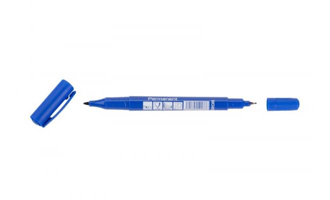 Značkovač permanentný (fix) obojstranný modrý