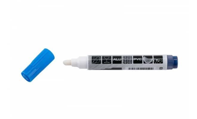 Permanentný značkovač so širokým hrotom - modrá farba