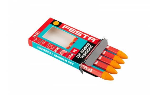 Sada univerzálnych značkovačov 5ks 120mm - žltý