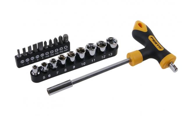 Sada skrutkovač T + 20 nástavcov