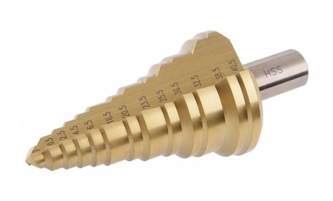 HSS stupňovitý vrták 7-40.5mm,13 stupňov TITAN