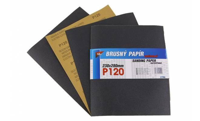 Brusný papier 230x280mm P120 10ks Waterproof 