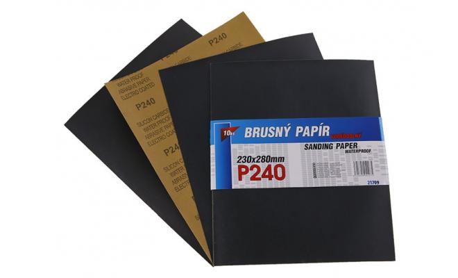Brusný papier 230x280mm P240 10ks Waterproof 