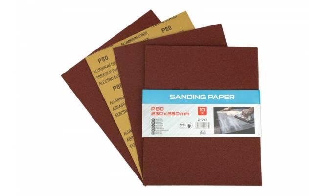 Brúsny papier 230x280mm, P80, 10ks 