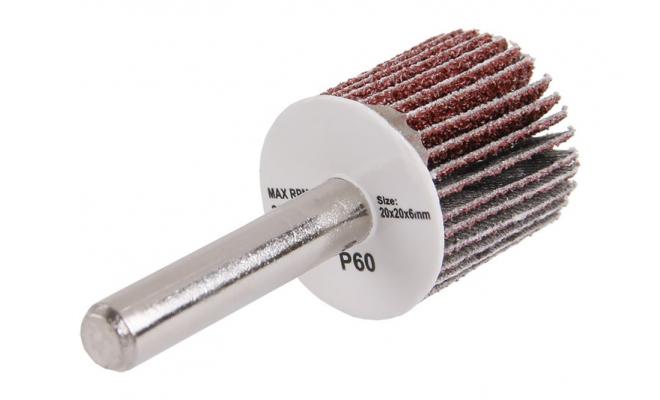 Brusný lamelový kotúč 20 x 20 x 6mm, P60 na stopke