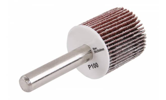 Brusný lamelový kotúč 20 x 20 x 6mm, P100 na stopke