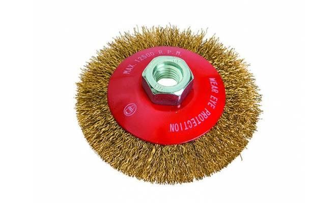 Rotačná kefa misková mosadzná, vlnitá,  Ø100 mm FESTA