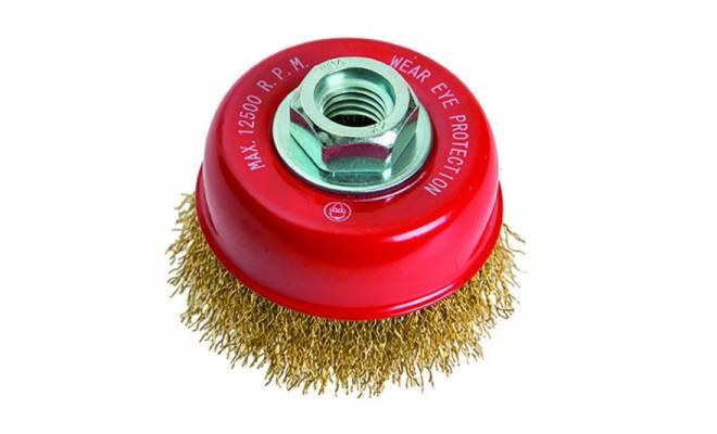 Rotačná kefa hrnčeková mosadzná, vlnitá Ø75 mm FESTA