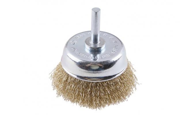 Rotačná kefa hrnčeková, vlnitá, Ø65 mm so stopkou FESTA