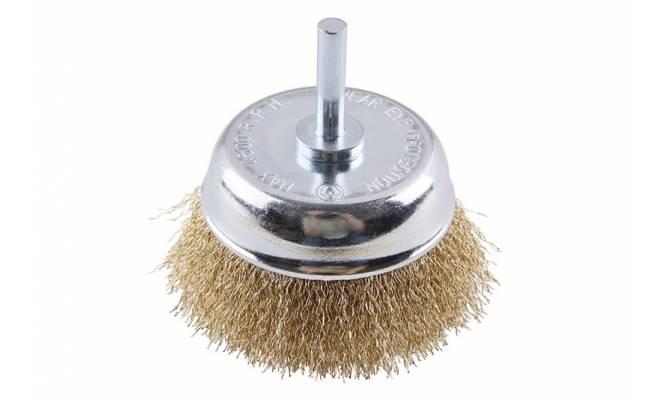 Rotačná kefa hrnčeková, vlnitá, Ø75 mm so stopkou FESTA