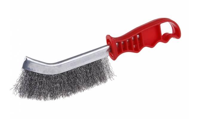 Oceľová kefa vlnitá, plastová rúčka, 270 mm