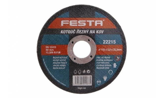 Kotúč rezný na kov 115x2.0x22.2 FESTA 