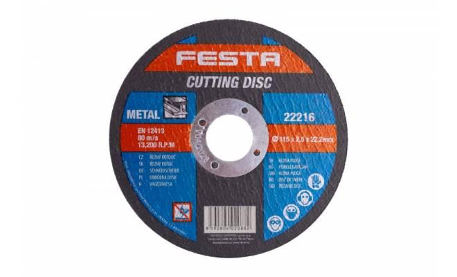 Kotúč rezný na kov 115x2.5x22.2 FESTA 
