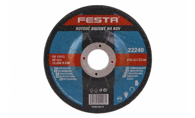 Kotúč brúsny kov 115x6.4x22.2 FESTA