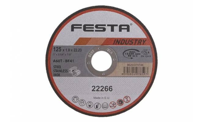 Kotúč rezný na kov a nerez 125x1x22.2 FESTA INDUSTRY 