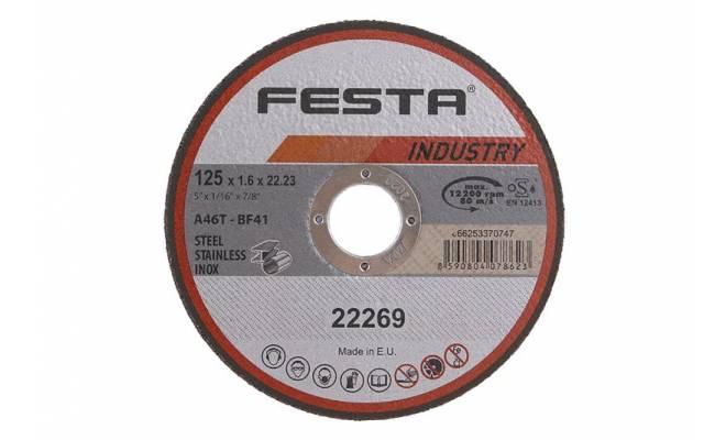 Kotúč rezný na kov a nerez 125x1.6x22.2 FESTA INDUSTRY 