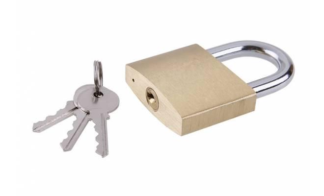 Visiaci zámok 60mm mosadz zosilnený
