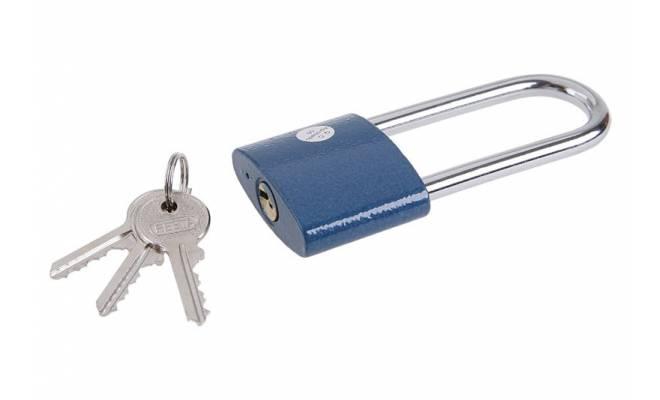 Visiaci zámok mosadzný 45mm predĺžený, tri kľúče