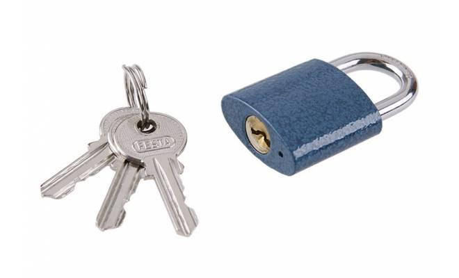 Visiaci zámok 32mm modrý FESTA