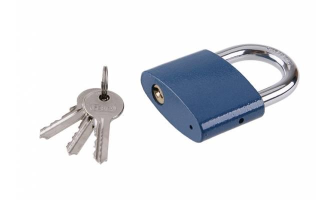 Visiaci zámok 63mm modrý FESTA