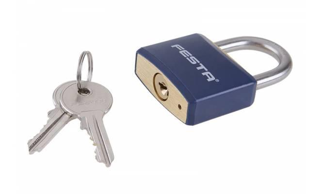 Visiaci zámok mosadzný 40mm, poplastovaný, dva kľúče