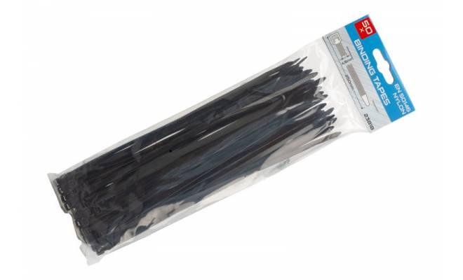Sťahovacie pásky 250x4.8mm 50ks čierna 