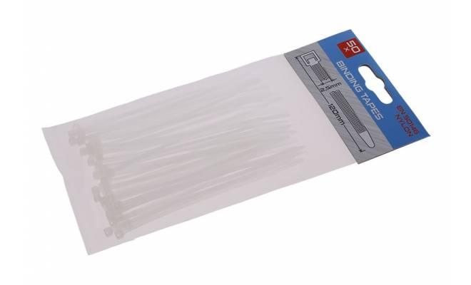 Sťahovacie pásky 120x2.5mm 50ks biela 