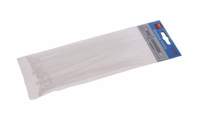 Sťahovacie pásky 200x3.6mm 50ks biela 